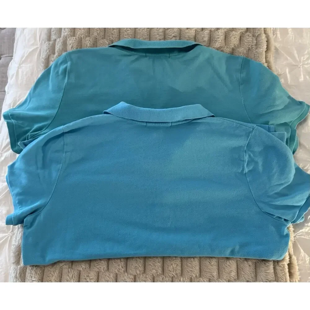 Vintage Polo Ralph Lauren 2 Men Blue Shirts Mens Crest (1) Logo Size XL